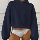 Dazy sudadera casual de cuello redondo clasica de felpa para mujer