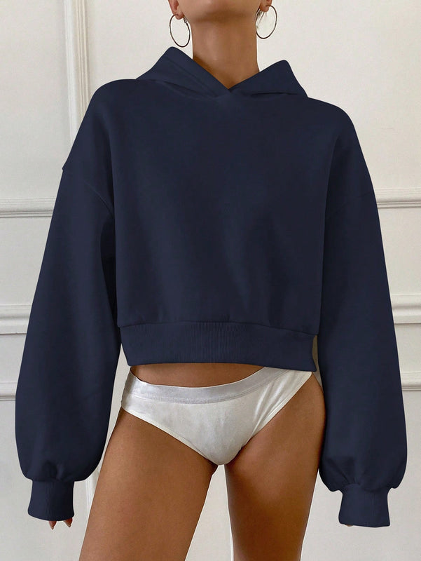 Dazy sudadera casual de cuello redondo clasica de felpa para mujer