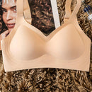 3 piezas de ropa interior sin costuras de color solido para mujer, sujetador deportivo fino con frunces en el pecho, de una pieza, antiflacidez, realce, para verano