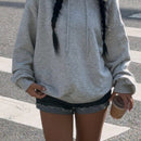 Essnce sudadera holgada con capucha de manga larga, con estampado de impresion minima, para mujer, para otono/invierno