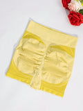 1 pieza shorts de yoga de cintura alta sin costuras amarillos, shorts comodos y transpirables con control de abdomen y levantamiento