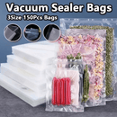 Juego de 150 bolsas selladoras al vacío, multiusos para almacenar alimentos, sin BPA, reutilizables, variedad de tamaños grande, mediano y pequeño, bolsas sellables para sous vide, congelador y organización de despensa, no requiere electricidad