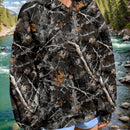 Ezwear sudadera con capucha informal con estampado de paisaje y letras oversize para otono e invierno