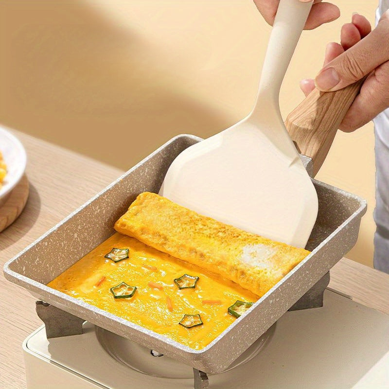 1pc Espátula raspadora de silicona resistente al calor - No adherente seguro para cocinar - Volteador de tortilla para huevos, panqueques, bistec - Utensilio de cocina duradero y fácil de limpiar para cocinar y hornear