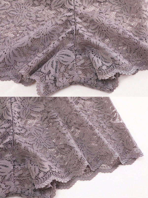 Set de 3 boxers de mujer con paneles de encaje en contraste