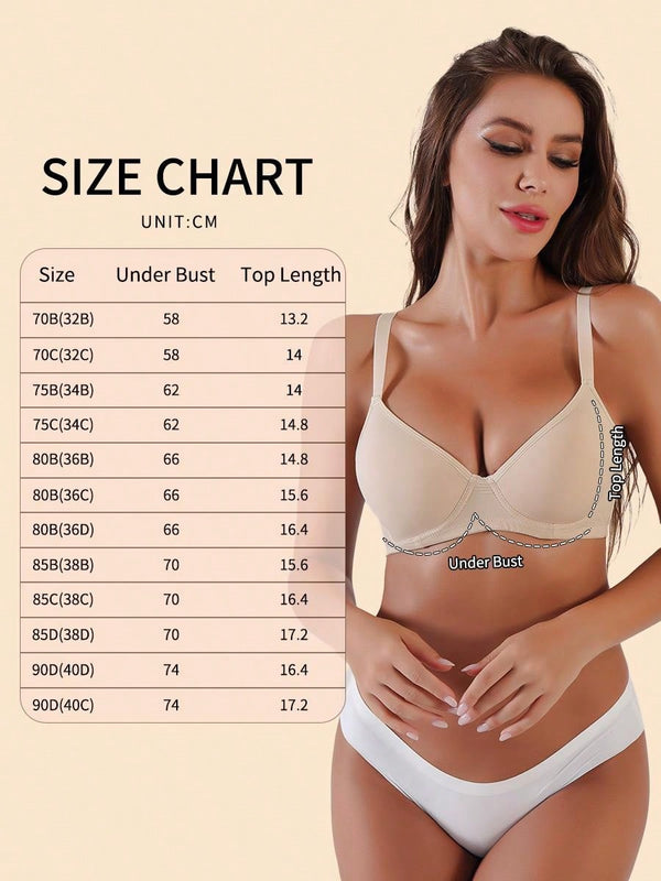 Conjunto de 6 sujetadores sin costuras con relleno - comodo y elevador, con soporte de aro ajustable - coleccion de lenceria suave para mujer de uso diario