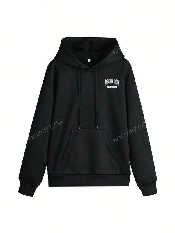 Sudadera con capucha informal y holgada para mujer con estampado de letra, manga larga, forro polar, disenada para un confort extremo, adecuada para usar en capas o sola para crear looks de moda, invierno