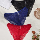 Set de 3 bragas minimalistas y romanticas de encaje para mujer