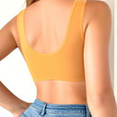 Mleyhoice sosten push-up de encaje naranja con aros y cierre frontal para mujer, sexy y sin espalda
