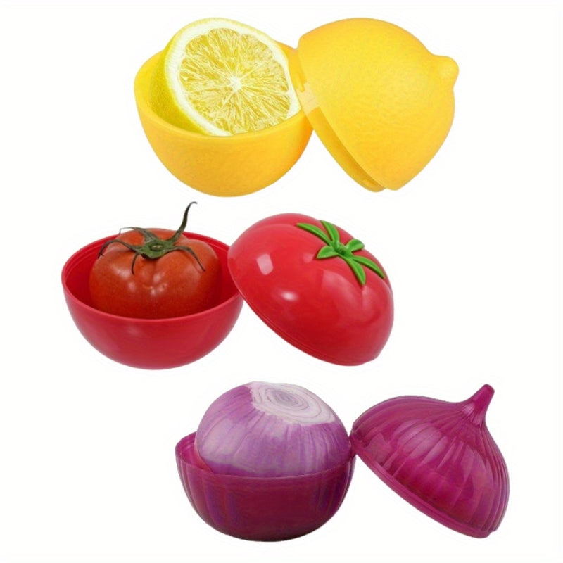 2/3 piezas, juego de contenedores de almacenamiento de alimentos de plástico reutilizable Freshsaver - Gadgets de cocina multiusos para frutas y verduras - Tapas redondas con cierre, lavado a mano