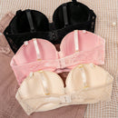 Set de 3 piezas de ropa interior de mujer de unicolor con encaje y acolchado comodo