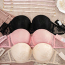 Set de 3 piezas de ropa interior de mujer de unicolor con encaje y acolchado comodo