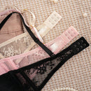 Set de 3 piezas de ropa interior de mujer de unicolor con encaje y acolchado comodo