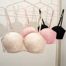 Set de 3 piezas de ropa interior de mujer de unicolor con encaje y acolchado comodo
