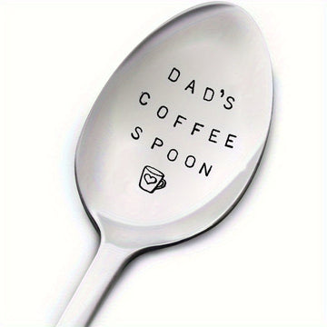 Cuchara para café de acero inoxidable, 1 unidad, grabada con "DAD's COFFEE", regalo ideal para papás y amantes del café, perfecta para el Día del Padre y Navidad