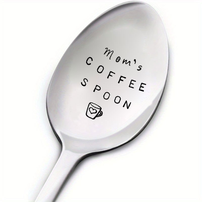 Cuchara para café de acero inoxidable, 1 unidad, grabada con "DAD's COFFEE", regalo ideal para papás y amantes del café, perfecta para el Día del Padre y Navidad