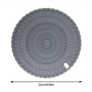 1pc Alfombrilla de Silicona Gris Premium para Cocina de Inducción - Antideslizante, Resistente al Calor, Fácil de Limpiar, Cubierta para Estufa, Compatible con la Mayoría de Cocinas, 22.0cm