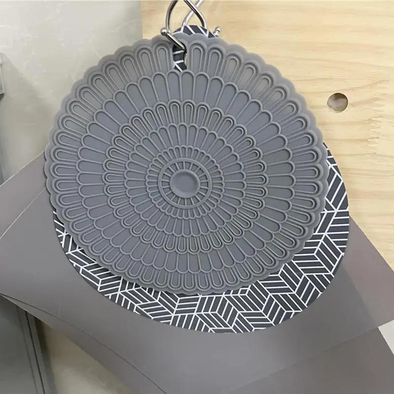 1pc Alfombrilla de Silicona Gris Premium para Cocina de Inducción - Antideslizante, Resistente al Calor, Fácil de Limpiar, Cubierta para Estufa, Compatible con la Mayoría de Cocinas, 22.0cm