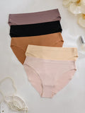 Set de 5 bragas de nailon sin costuras de unicolor