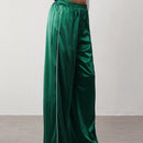 Trndy pantalones casuales de mujer con cintura elastica y rayas laterales de estilo retro
