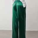 Trndy pantalones casuales de mujer con cintura elastica y rayas laterales de estilo retro