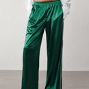 Trndy pantalones casuales de mujer con cintura elastica y rayas laterales de estilo retro