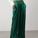Trndy pantalones casuales de mujer con cintura elastica y rayas laterales de estilo retro