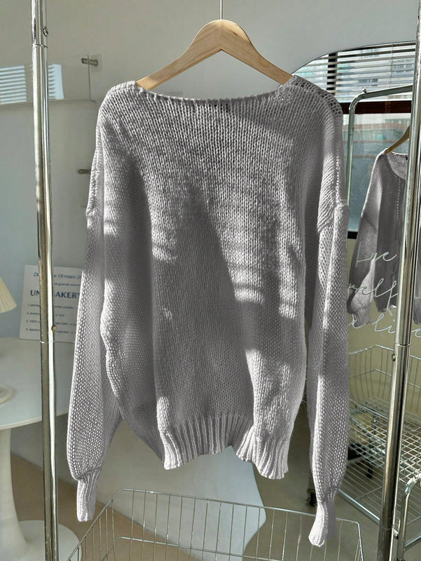 Frenchy cardigan de punto unicolor de color rosa palido con cinturon delantero, se puede usar sobre una camiseta