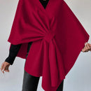 Clasi capa abrigo de lana asimetrica y holgada de diseno de moda de un solo color, para otono/invierno