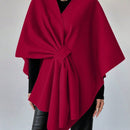 Clasi capa abrigo de lana asimetrica y holgada de diseno de moda de un solo color, para otono/invierno