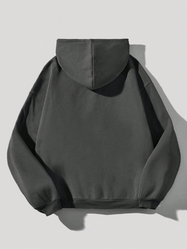 Ezwear sudadera informal tipo streetwear con lema, con corte holgado, estampado negro y rosa, para mujer, otono invierno