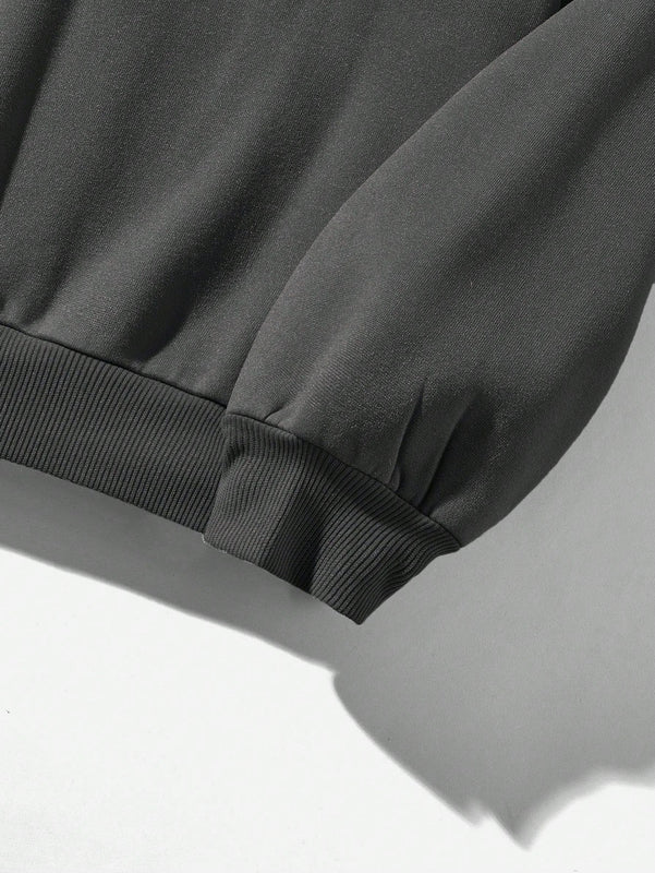 Ezwear sudadera informal tipo streetwear con lema, con corte holgado, estampado negro y rosa, para mujer, otono invierno