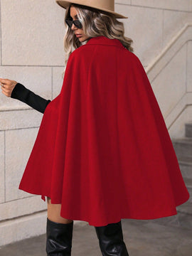 Clasi abrigo suelto con doble botonadura de moda para mujer en otono