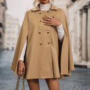 Clasi abrigo suelto con doble botonadura de moda para mujer en otono
