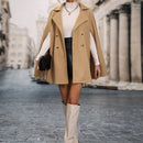 Clasi abrigo suelto con doble botonadura de moda para mujer en otono