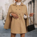Clasi abrigo suelto con doble botonadura de moda para mujer en otono