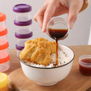 Envases de ensalada de 6 paquetes con tapa de rosca, tazas de condimento miniaturas reutilizables de 35ml, almacenamiento de plástico pequeño portátil para salsas y especias