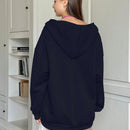 Ezwear sudadera con capucha casual de mujer con bordado de letras, para otono/invierno