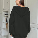 Ezwear sudadera con capucha casual de mujer con bordado de letras, para otono/invierno