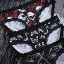 Juego de 3 piezas de bragas tipo hipster con estampado oscuro y encaje en estilo exotico y2k para mujeres en halloween