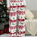 Moosta pantalones rectos holgados comodos para mujer con estampado grafico de peluche navideno