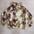 Muchic sudadera con capucha con estampado de leopardo minimalista informal, impreso en toda la prenda, otono invierno