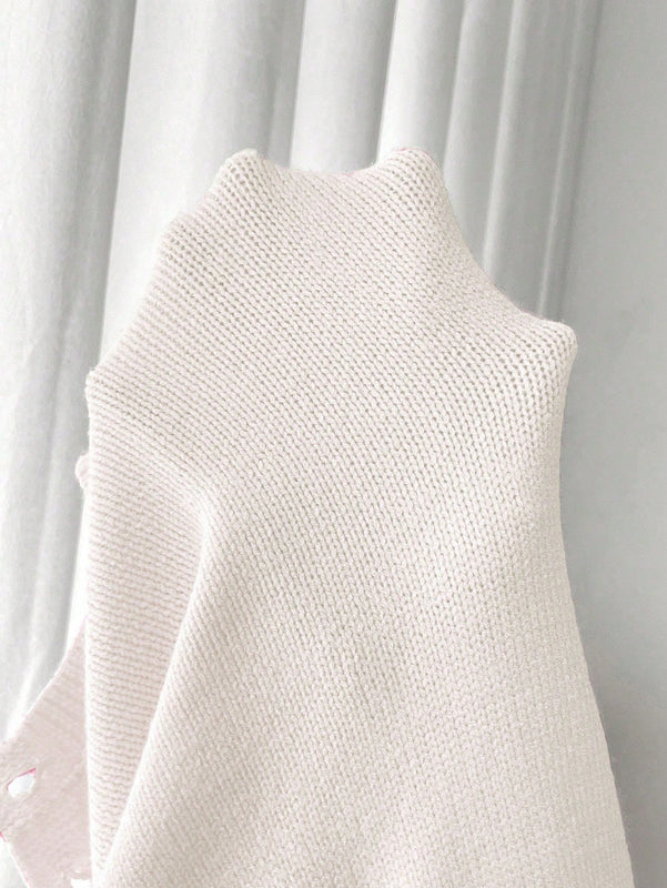 Moosta chaqueta de punto de estilo casual y versatil de color liso para otono/invierno