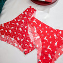 Set de 7 piezas/paquete de tangas de tiro bajo con estampado navideno para mujeres