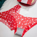 Set de 7 piezas/paquete de tangas de tiro bajo con estampado navideno para mujeres