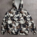 Muchic sudadera con capucha con estampado de leopardo minimalista informal, impreso en toda la prenda, otono invierno
