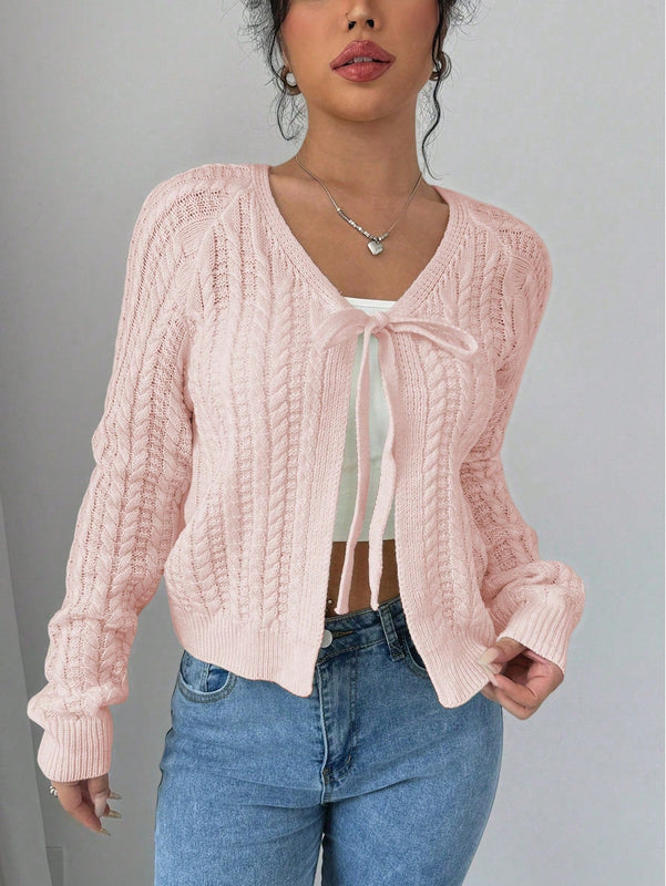 Essnce cardigan de mujer de manga larga con estampado floral 3d con lazo delantero, de estilo frances casual y versatil