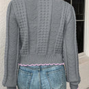 Franclia cardigan casual corto de punto con botones con forma de corazon para mujer, para otono/invierno