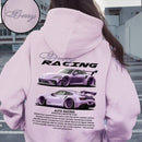 Camiseta informal con estampado, sudadera suelta con capucha, regalo para entusiastas de los autos, camiseta a juego con tematica de autos