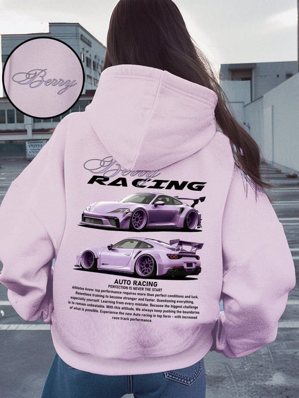 Camiseta informal con estampado, sudadera suelta con capucha, regalo para entusiastas de los autos, camiseta a juego con tematica de autos